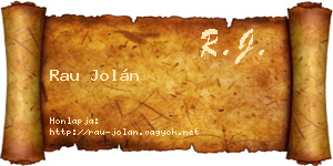 Rau Jolán névjegykártya