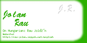 jolan rau business card